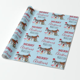 Papel De Regalo Personalizado Navidades divertidos Animals Santa H