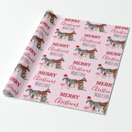 Papel De Regalo Personalizado Navidades divertidos Animals Santa H
