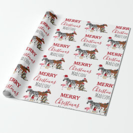 Papel De Regalo Personalizado Navidades divertidos Animals Santa H