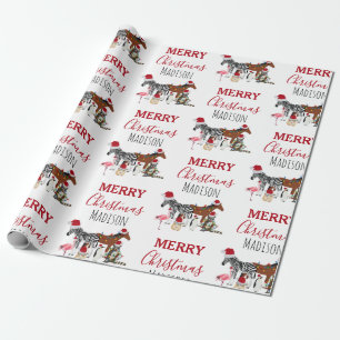 Papel De Regalo Personalizado Navidades divertidos Animals Santa H