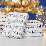 Papel De Regalo Personalizado nombre de doodle de árbol de Navidad<br><div class="desc">Añade un toque personal a tus regalos con este Personalizado nombre de garabato de árbol de Navidad que repite papel de envolvimiento. Con un diseño festivo de árbol de Navidad y un patrón de nombres repetitivos de personalizable, es perfecto para hacer regalos verdaderamente memorables. Este papel de gran tamaño es...</div>