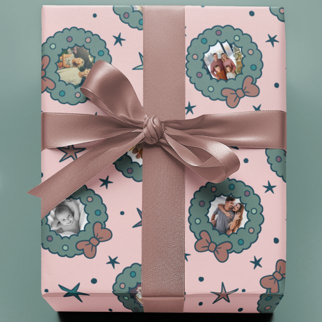 Papel De Regalo Personalizado Ocho Navidades rosados envolviendo p (Subido por el creador)