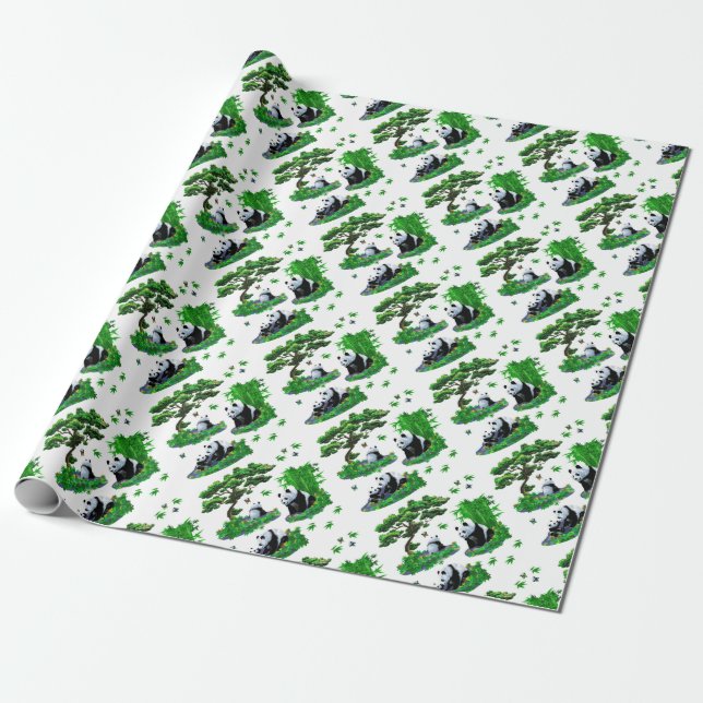 Papel De Regalo personalizado panda lindo (Desenrollado)