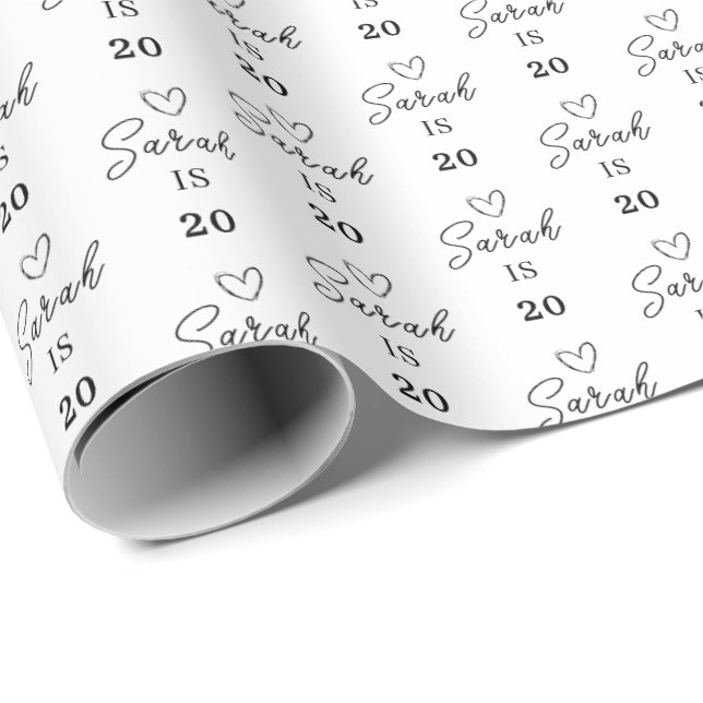 Papel de regalo personalizado para cumpleaños núme (Esquina del rollo)