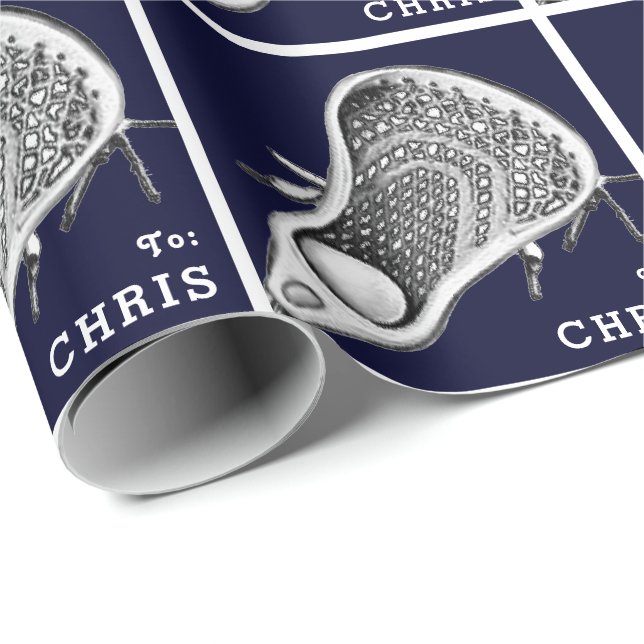 Papel de regalo personalizado para lacrosse (Esquina del rollo)
