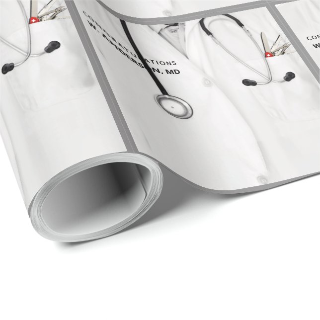 Papel de regalo personalizado para médico (Esquina del rollo)