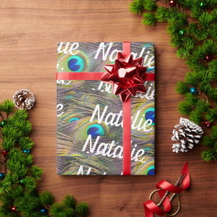 Papel de regalo personalizado para plumas de pavo 
