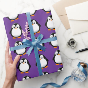 Papel De Regalo Personalizado Personalizado de invierno de pingüin
