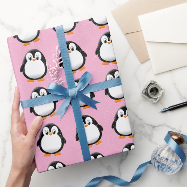Papel De Regalo Personalizado Personalizado de invierno pingüino l (Regalar)