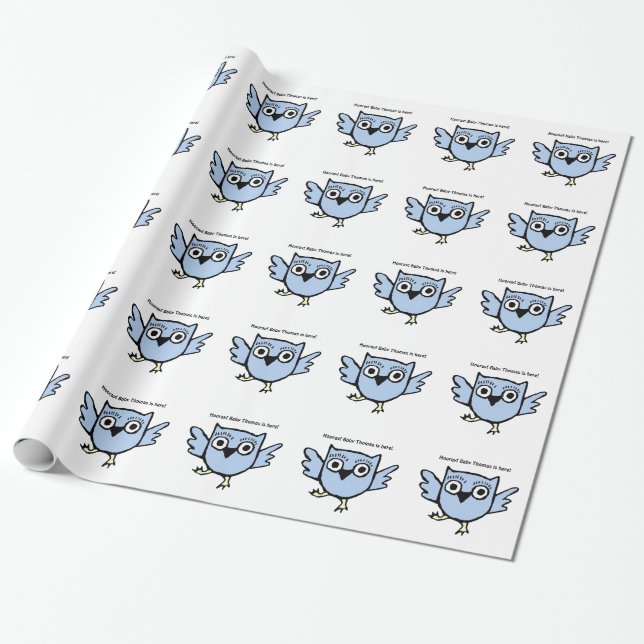 Papel De Regalo Personalizado personalizado del muchacho azul del (Desenrollado)