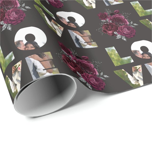 Papel De Regalo Personalizado Photo Love Boda (Esquina del rollo)