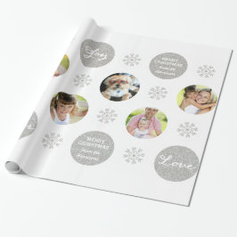 Papel De Regalo Personalizado Photo Silver Purpurina Look Gift Wra