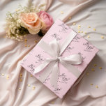 Papel De Regalo Personalizado Pink Mr. y Mrs Script<br><div class="desc">Envuelva sus regalos con estilo usando este encantador papel de envoltura, con un patrón de "Sr. y Sra." en elegante caligrafía de escritura, fácilmente personalizado con su apellido. Perfecto para bodas, favores matrimoniales, aniversarios o duchas de novias, este sofisticado papel de envoltura está diseñado para hacer cada regalo tan memorable...</div>