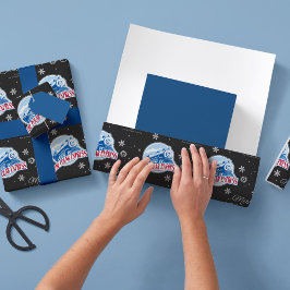 Papel De Regalo Personalizado Polar Express Train Navidad Snowflak