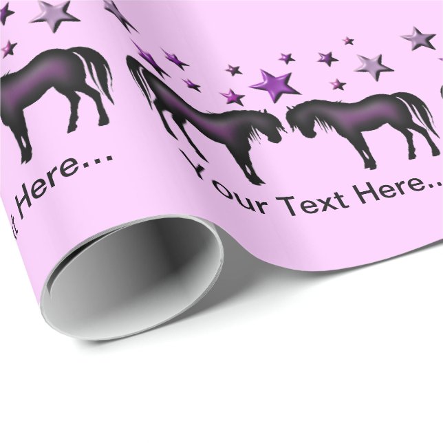 Papel de regalo personalizado - potros y estrellas (Esquina del rollo)