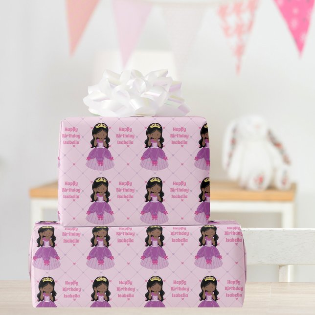 Papel De Regalo Personalizado Princesa Africana Estadounidense Cum (Subido por el creador)