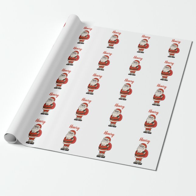 Papel De Regalo Personalizado Santa Claus Navidades Flip Flops (Desenrollado)