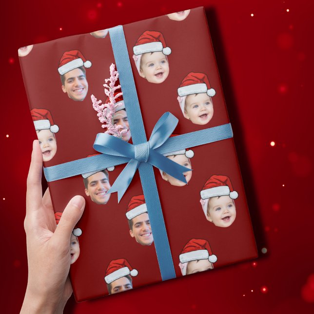 Papel De Regalo Personalizado Santa Hat Face Navidades regalo 2 fo (Subido por el creador)