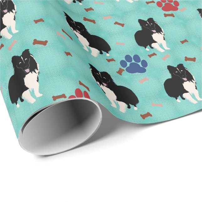 Papel De Regalo Personalizado Shetland Sheepdog (Esquina del rollo)