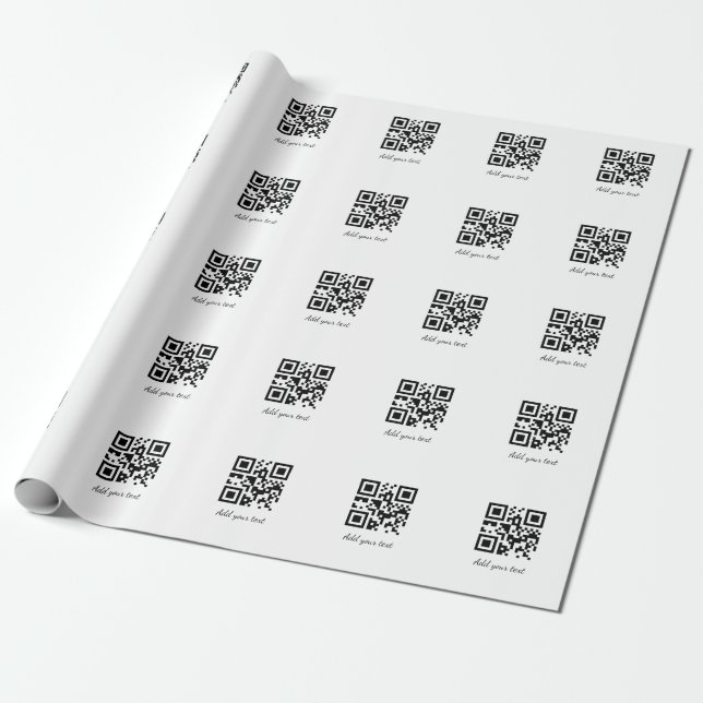 Papel De Regalo personalizado simple código QR agregar el texto de (Desenrollado)
