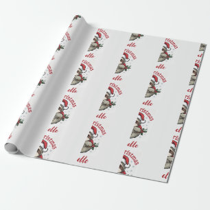 Papel De Regalo Personalizado Sombrero de Santa de Perezoso Lindo