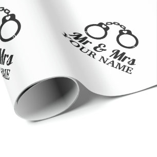 Papel De Regalo Personalizado Sr. y Sra. esposas regalo boda