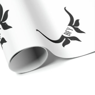 Papel De Regalo Personalizado Texto y Bulls Monogramas Cuerno