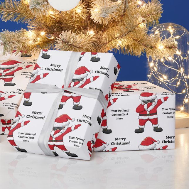 Papel De Regalo Personalizado Textos Dabbing Dancing Santa (Vacaciones)