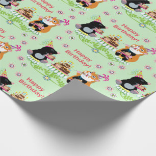 Papel De Regalo personalizado topo y hámster . ¡Feliz cumpleaño