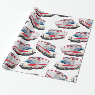 Papel De Regalo Personalizado Toy Ambulances
