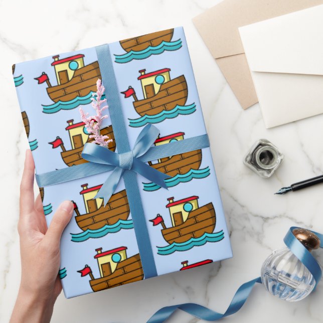 Papel De Regalo Personalizado Tug Boat (Regalar)
