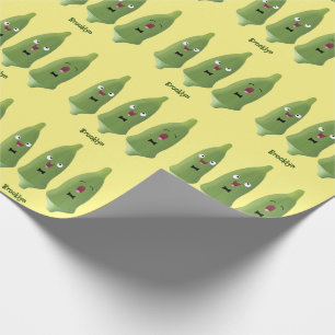 Papel De Regalo Personalizado vegetal de okra cantante