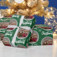 Personalizado Verde Feliz Navidad Un Círculo Foto