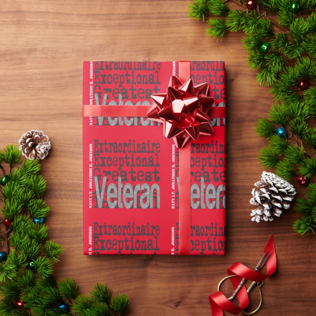 Papel De Regalo PERSONALIZADO Veterano Extraordinario (Regalo de vacaciones)