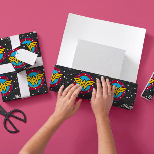 Papel De Regalo Personalizado Wonder Woman Happy Birday