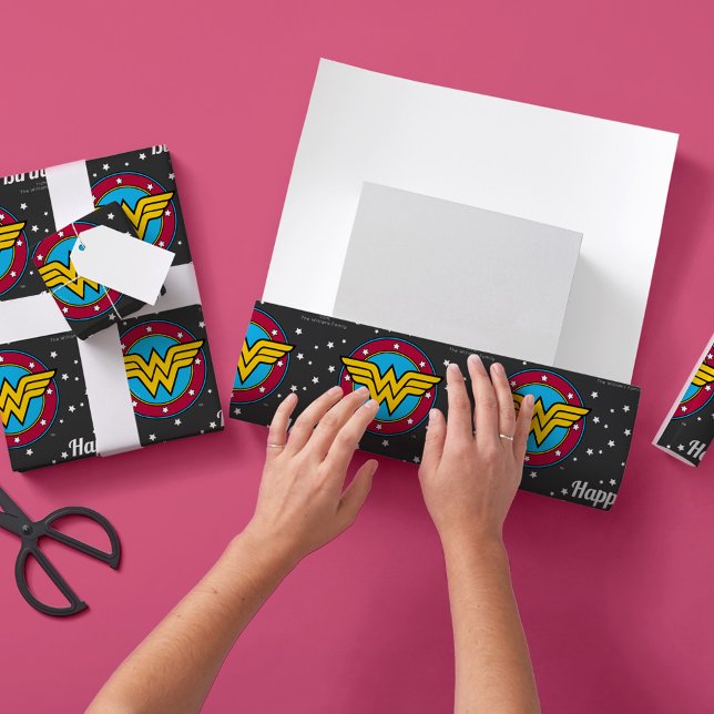 Papel De Regalo Personalizado Wonder Woman Happy Birday (Subido por el creador)