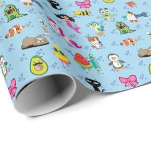 Papel De Regalo Personalizados brillan lindos personalizados azule