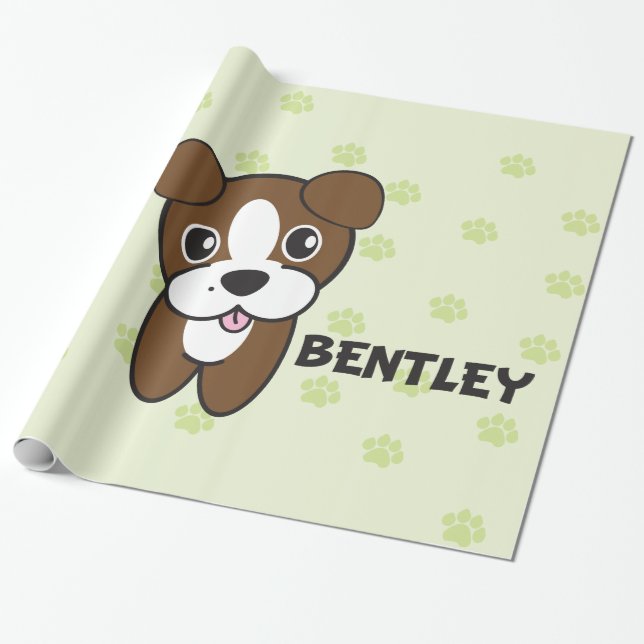 Papel De Regalo Personalizados de cohetes de perro™ - Bentley (Desenrollado)