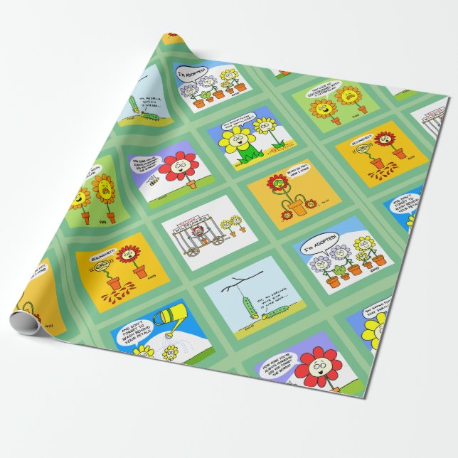 Papel De Regalo Personalizados de flores divertidas para jardinero (Desenrollado)