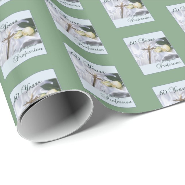 Papel De Regalo Personalizar, 60 años de profesión religiosa (Esquina del rollo)