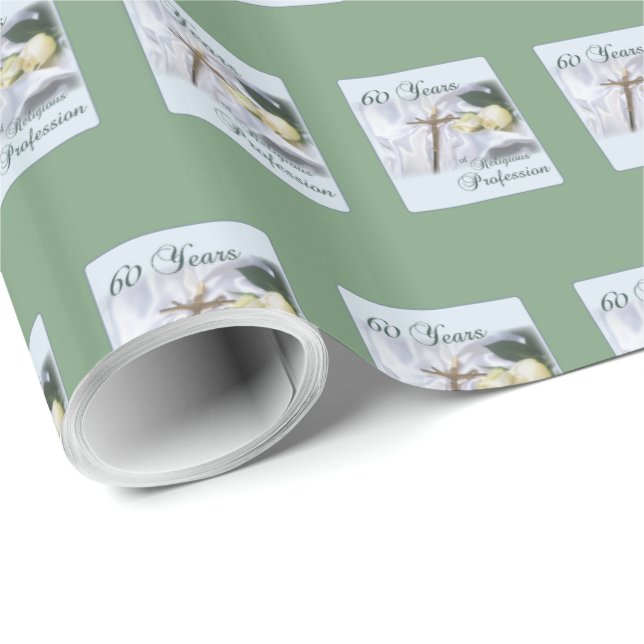 Papel De Regalo Personalizar, 60 años de profesión religiosa (Esquina del rollo)