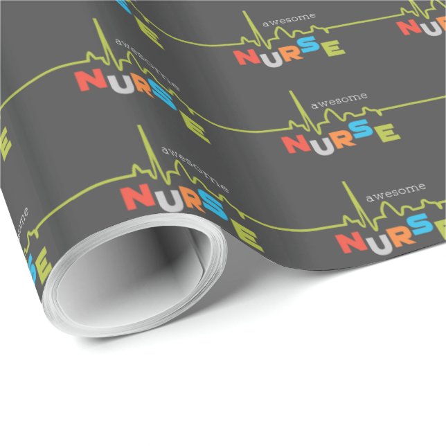 Papel De Regalo Personalizar, asombrosa enfermera en el día de las (Esquina del rollo)