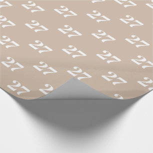 Papel De Regalo Personalizar con inicial, carta blanca, número bei