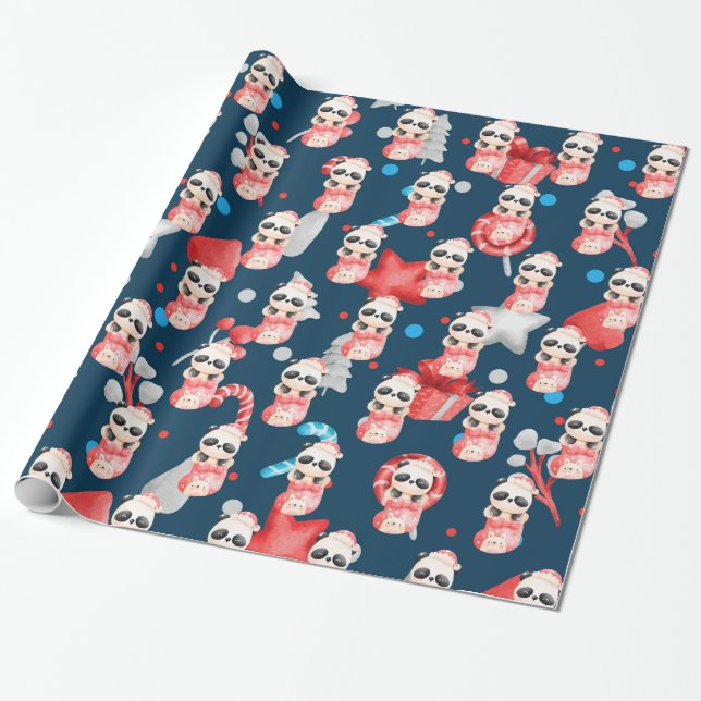 Papel De Regalo Personalizar de vacaciones de Panda (Desenrollado)