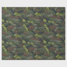 Papel De Regalo Personalizar Dinosaur Silhouette Camuflado Cumplea