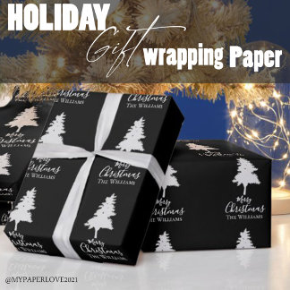 Papel De Regalo Personalizar el nombre de familia | Navidades blan