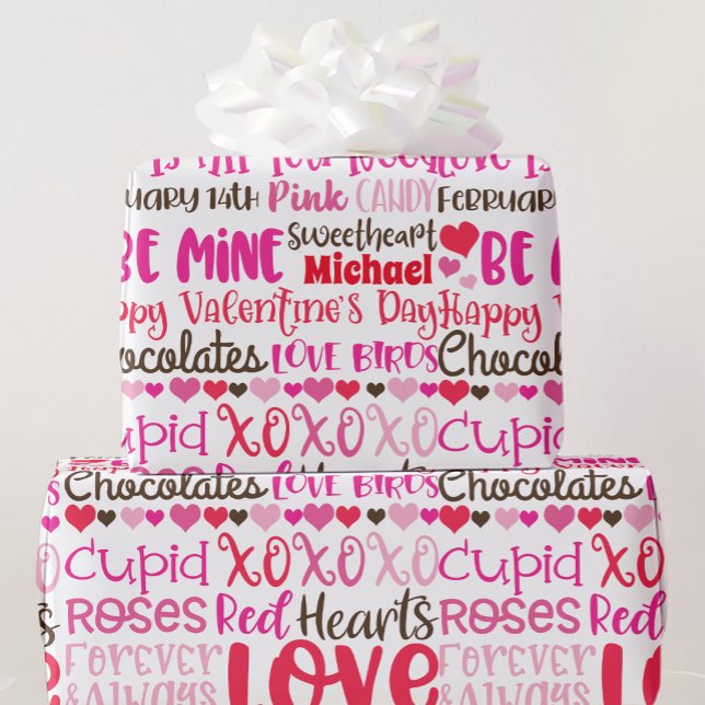 Papel De Regalo Personalizar el nombre Día de San Valentín de los  (Subido por el creador)