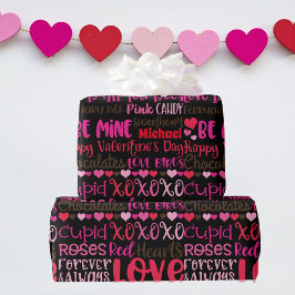 Papel De Regalo Personalizar el nombre El día de San Valentín de l