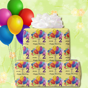Papel De Regalo Personalizar el nombre y la edad del niño de cump