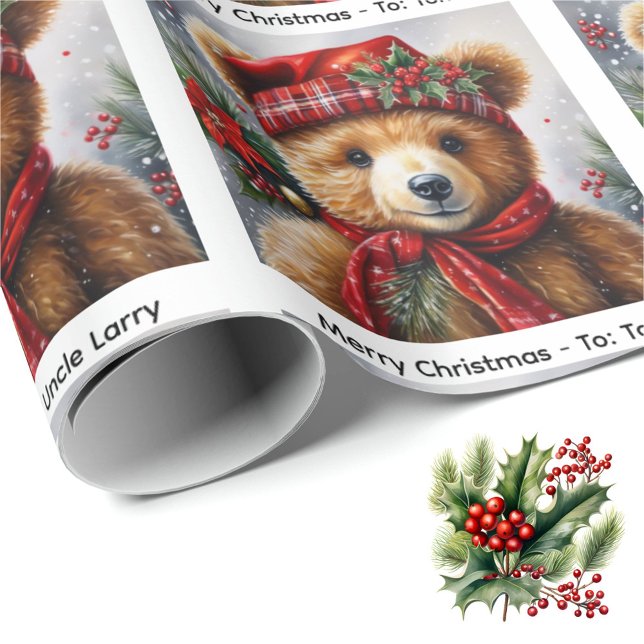 Papel De Regalo Personalizar el rollo de Navidades de osito de pel (Subido por el creador)